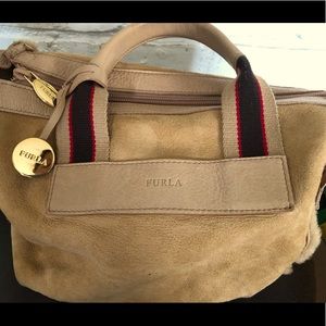 Furla Suede/fur lined tote bag